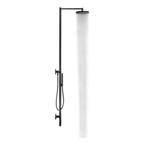 hansgrohe Colonne de douche Axor Starck avec thermostat, pomme de tête 240 mm, 1 an, noir mat