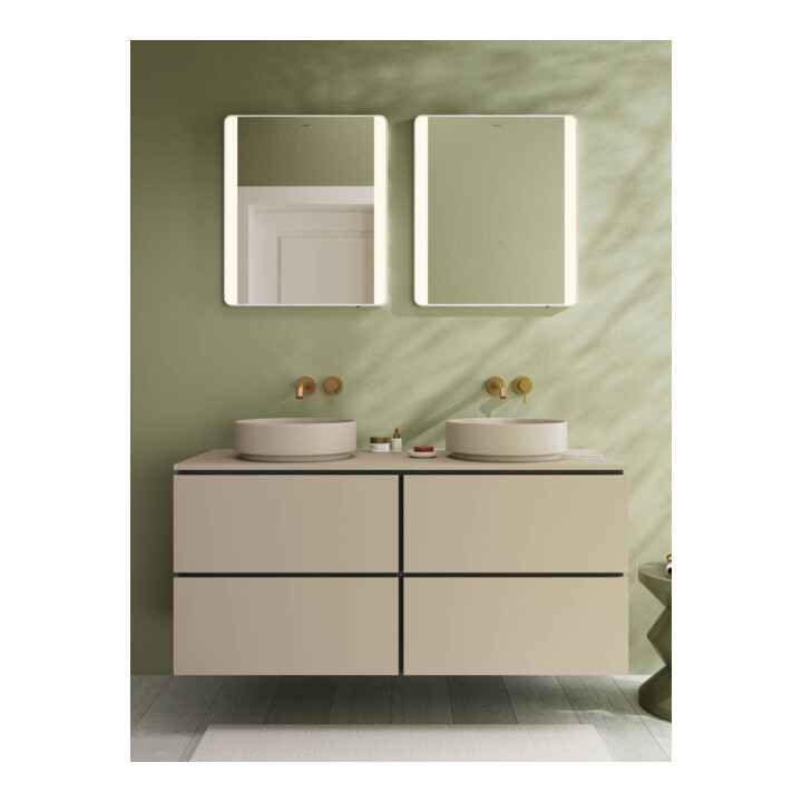 hansgrohe Console Xilesa E 1375x550 mm, sans HL, 2 découpes, beige sable
