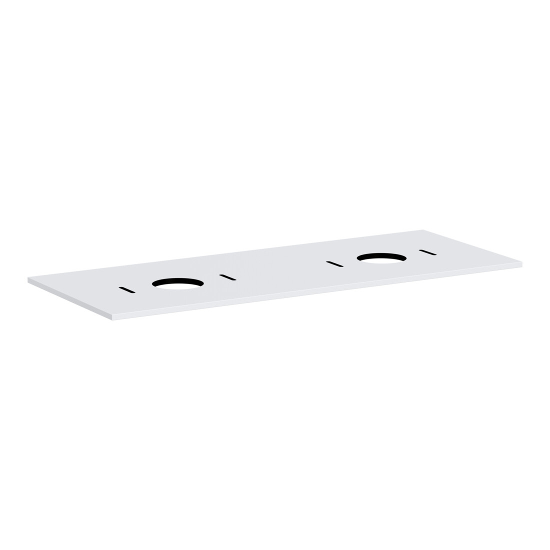 hansgrohe Console Xilesa E 1375x550 mm, sans robinet, 2 découpes, blanc mat