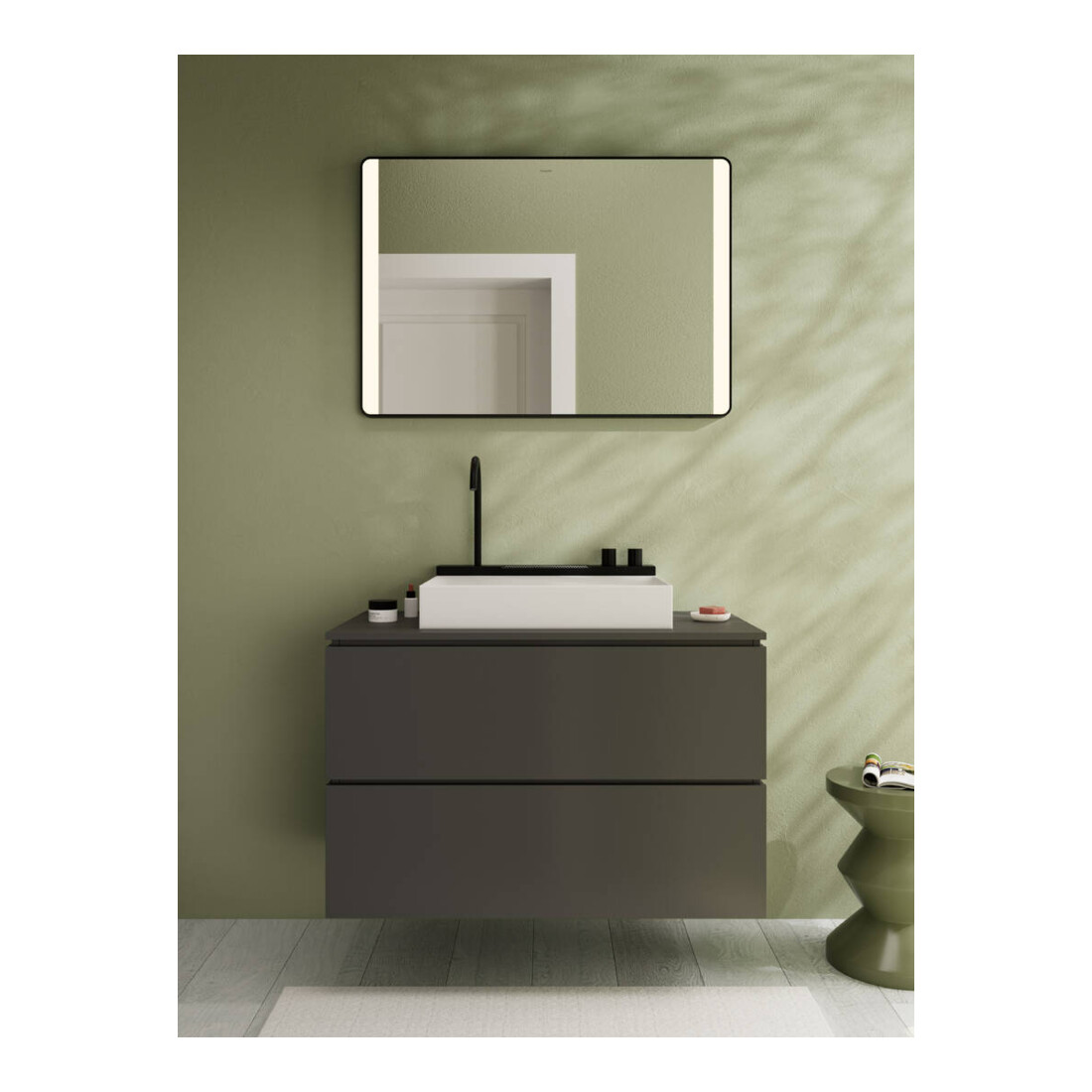 hansgrohe Console Xilesa E découpe mit., 980x550mm, ardoise mat