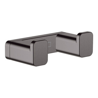 hansgrohe Crochet double AddStoris mural, métal, chrome noir brossé
