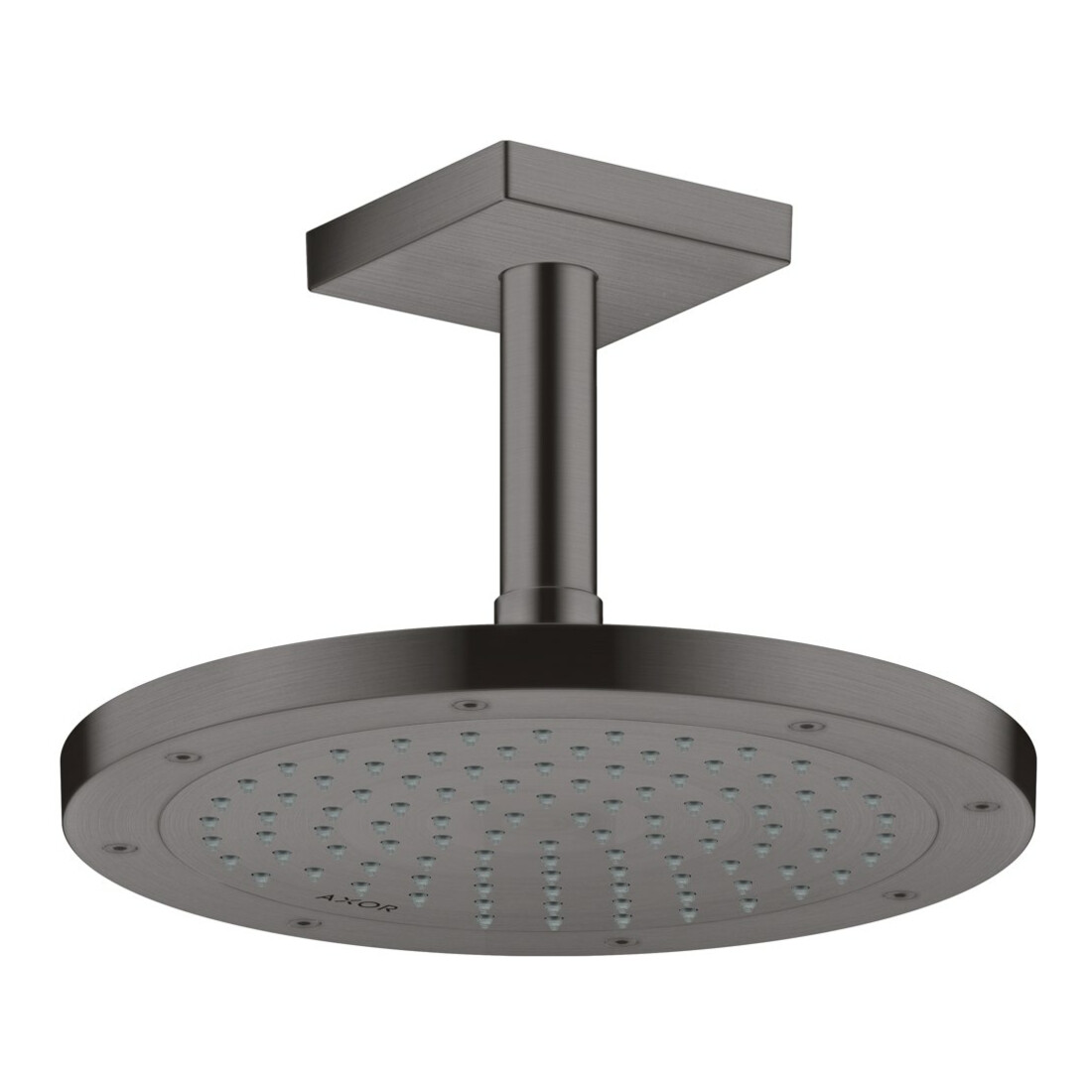 hansgrohe Deckenanschluss 100mm, brushed black chrome, eckig