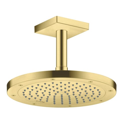 hansgrohe Deckenanschluss 100mm, brushed brass, eckig