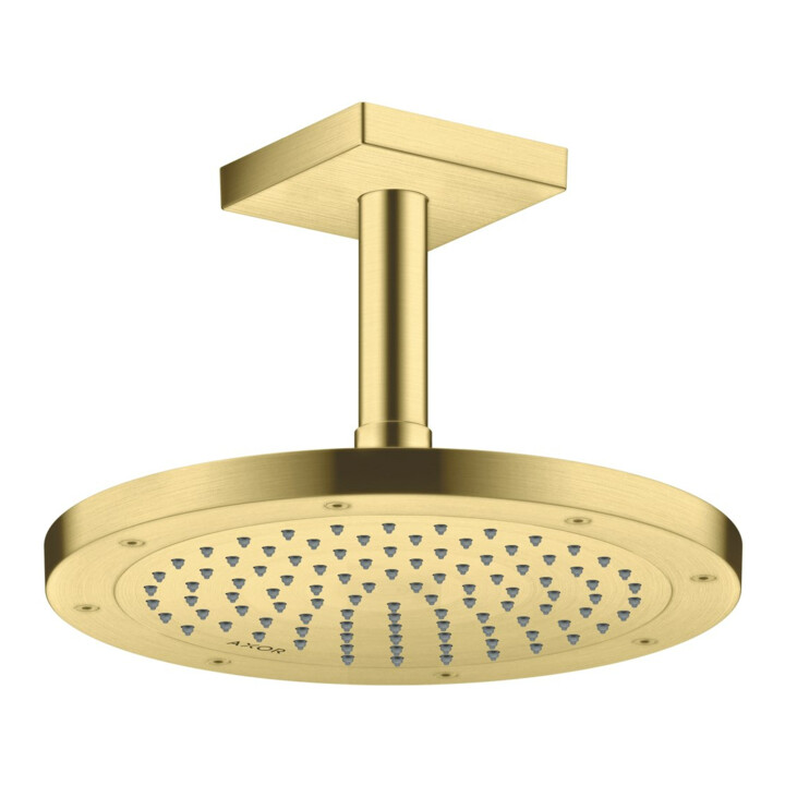 hansgrohe Deckenanschluss 100mm, brushed brass, eckig