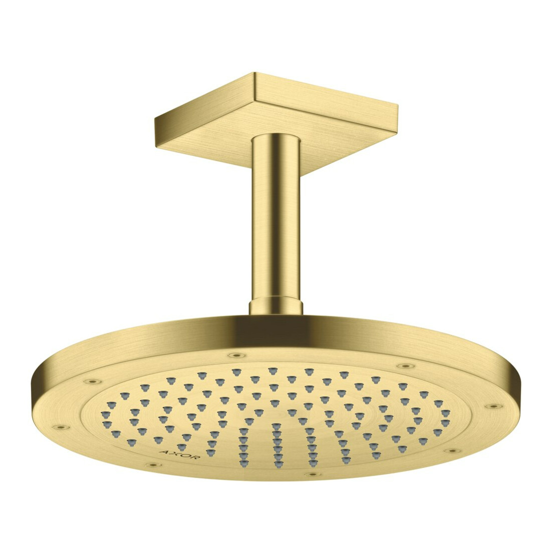 hansgrohe Deckenanschluss 100mm, brushed brass, eckig