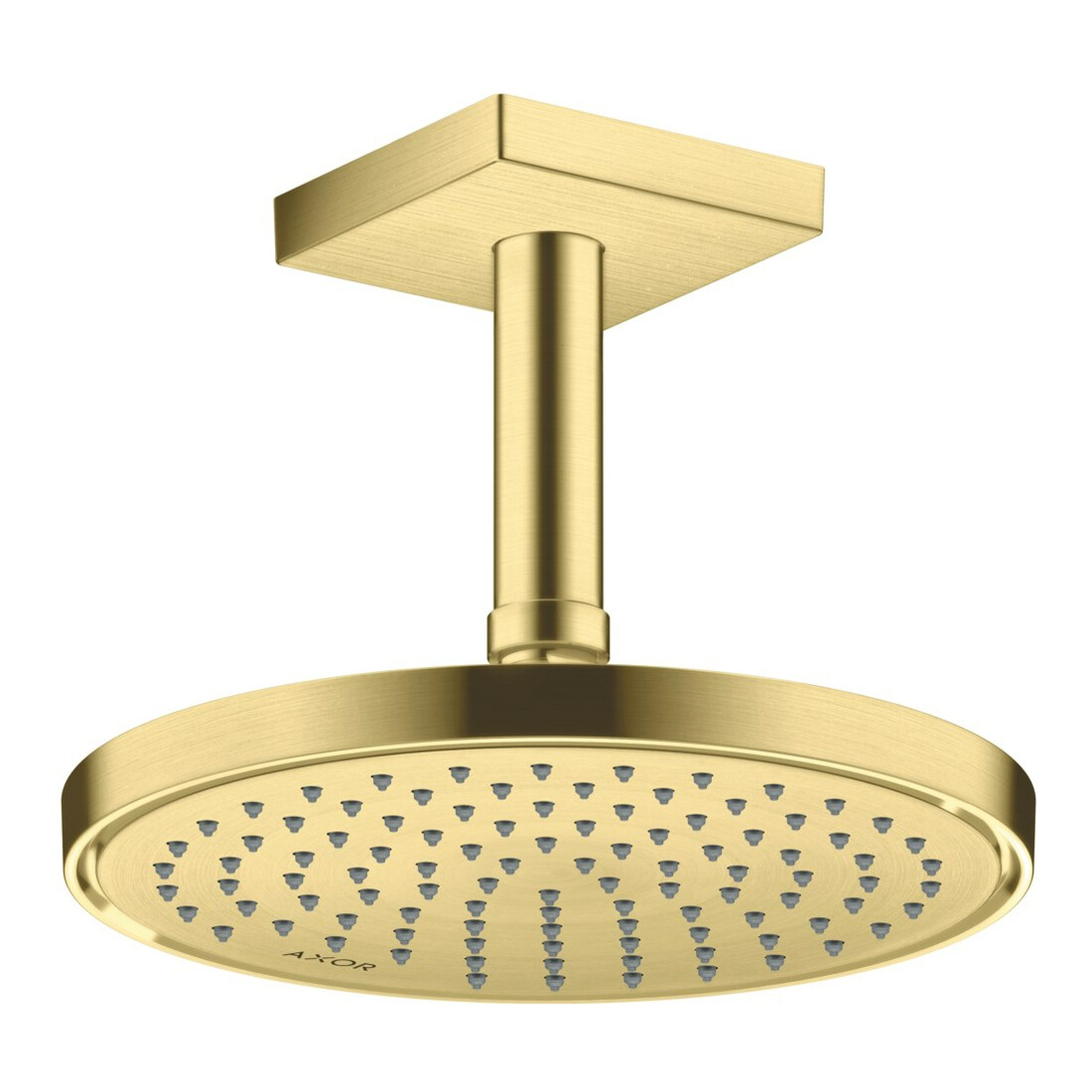 hansgrohe Deckenanschluss 100mm, brushed brass, eckig