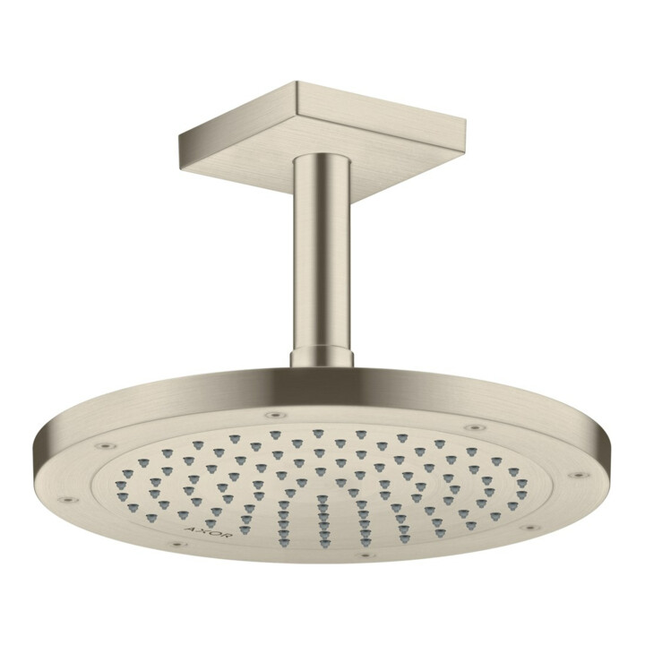hansgrohe Deckenanschluss 100mm, brushed nickel, eckig