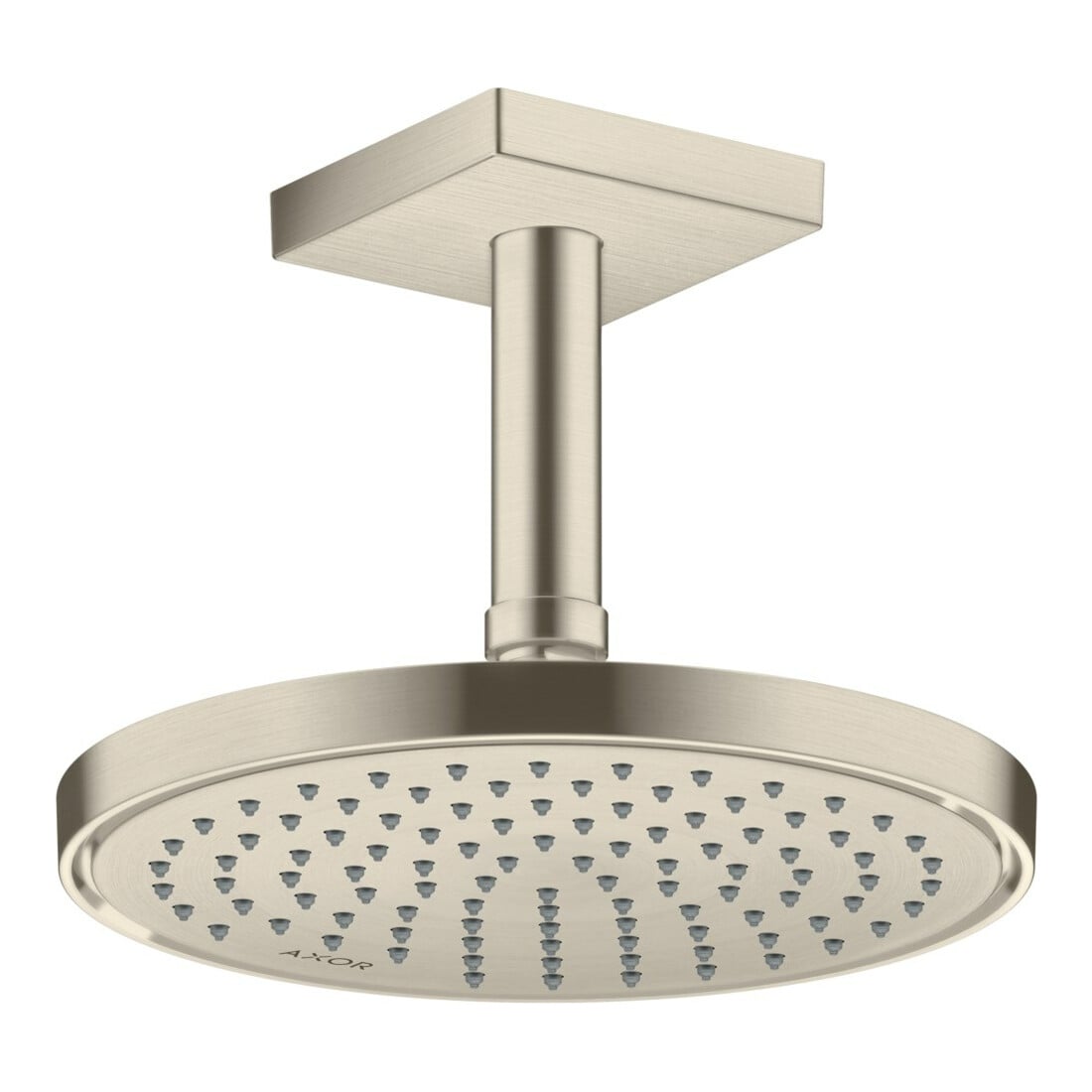 hansgrohe Deckenanschluss 100mm, brushed nickel, eckig