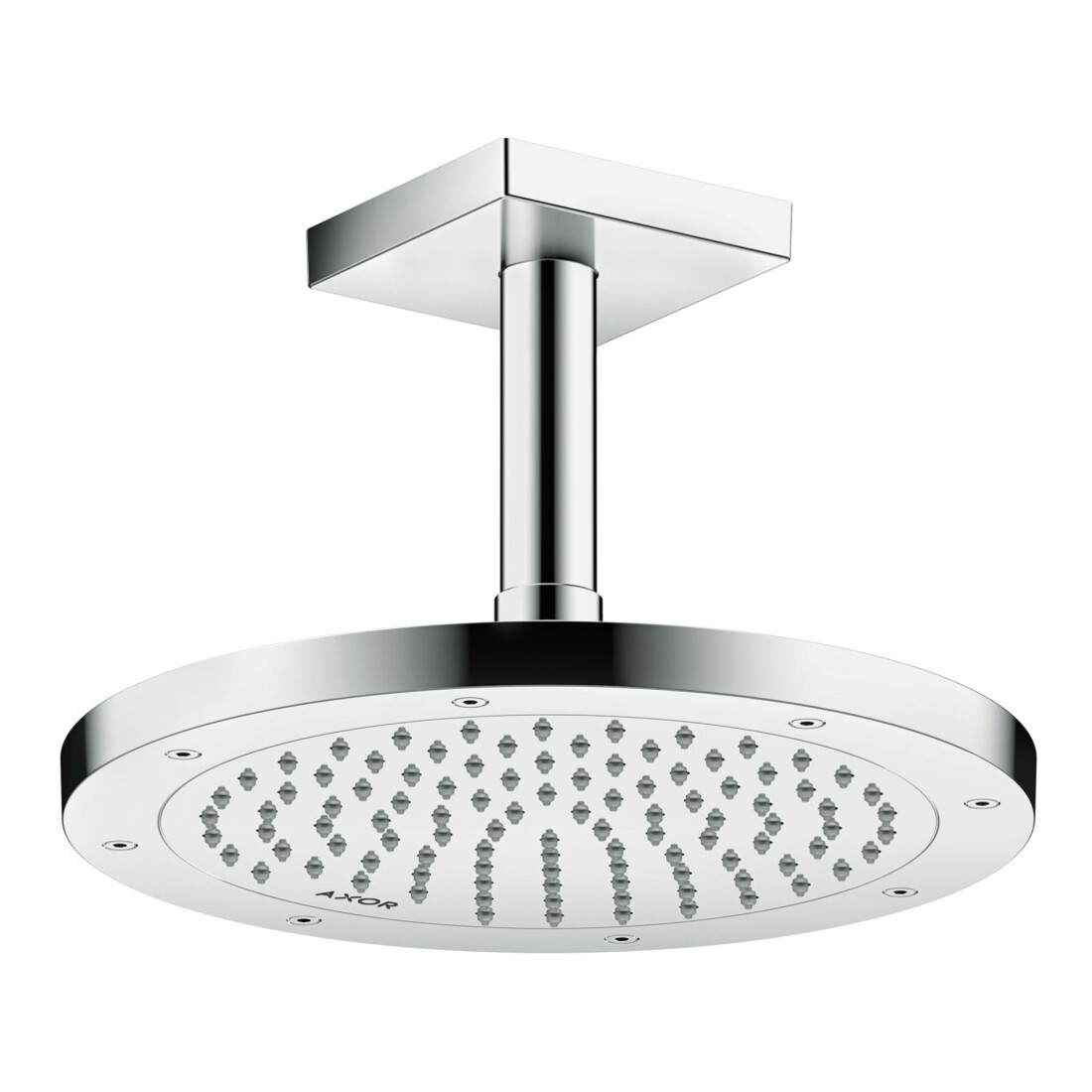 hansgrohe Deckenanschluss 100mm, chrom, eckig
