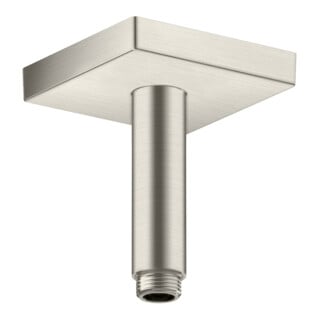 hansgrohe Deckenanschluss 100mm, Edelstahl-Optik, eckig