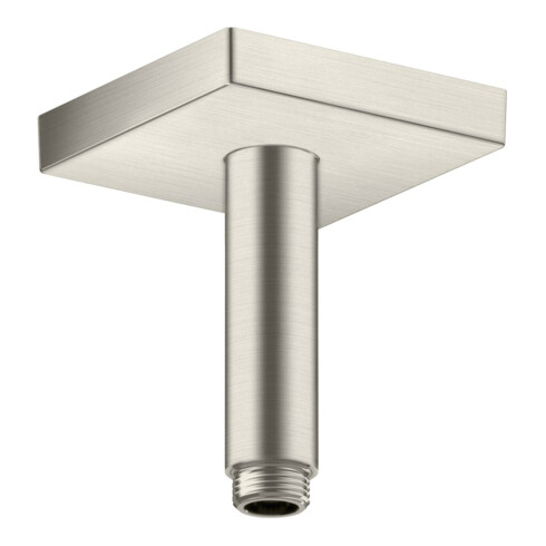 hansgrohe Deckenanschluss 100mm, Edelstahl-Optik, eckig