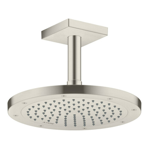 hansgrohe Deckenanschluss 100mm, Edelstahl-Optik, eckig