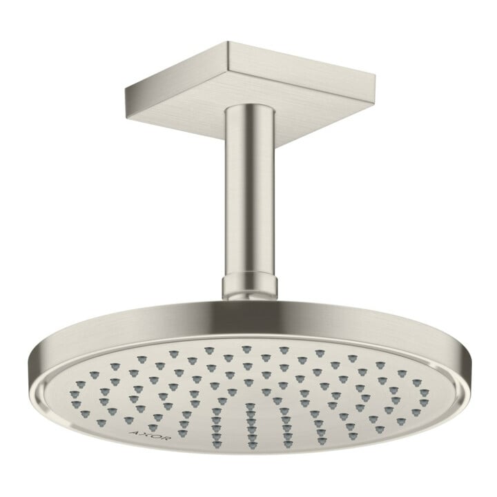 hansgrohe Deckenanschluss 100mm, Edelstahl-Optik, eckig