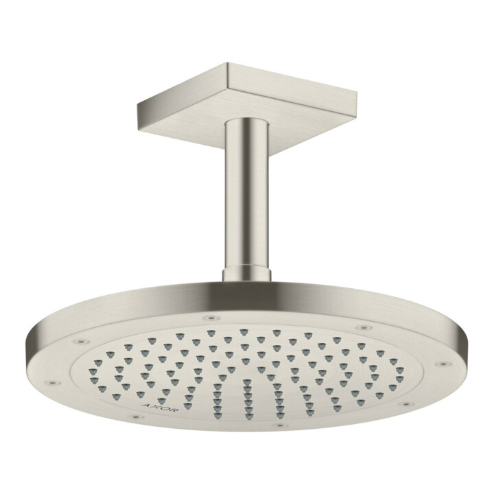 hansgrohe Deckenanschluss 100mm, Edelstahl-Optik, eckig