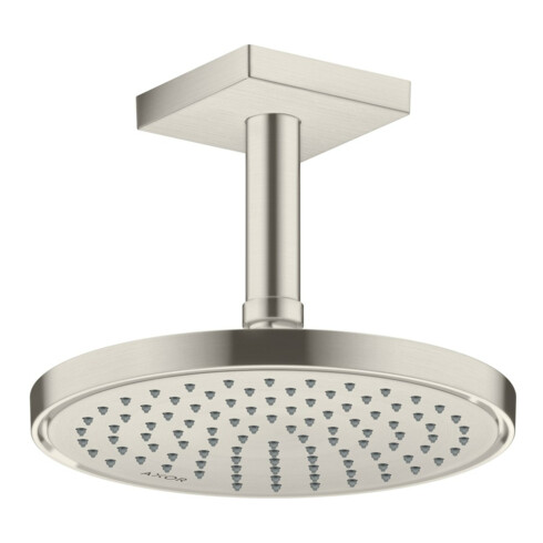 hansgrohe Deckenanschluss 100mm, Edelstahl-Optik, eckig