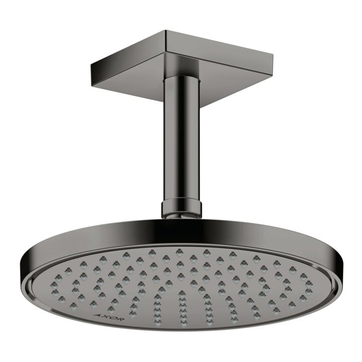 hansgrohe Deckenanschluss 100mm, polished black chrome, eckig
