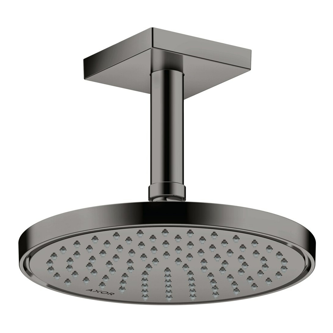 hansgrohe Deckenanschluss 100mm, polished black chrome, eckig