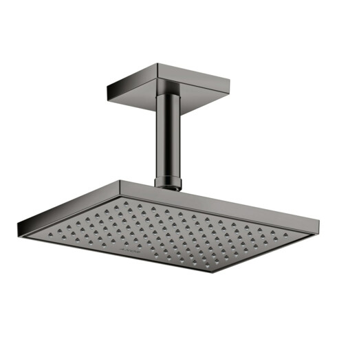 hansgrohe Deckenanschluss 100mm, polished black chrome, eckig