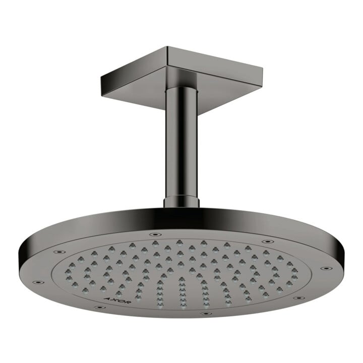 hansgrohe Deckenanschluss 100mm, polished black chrome, eckig