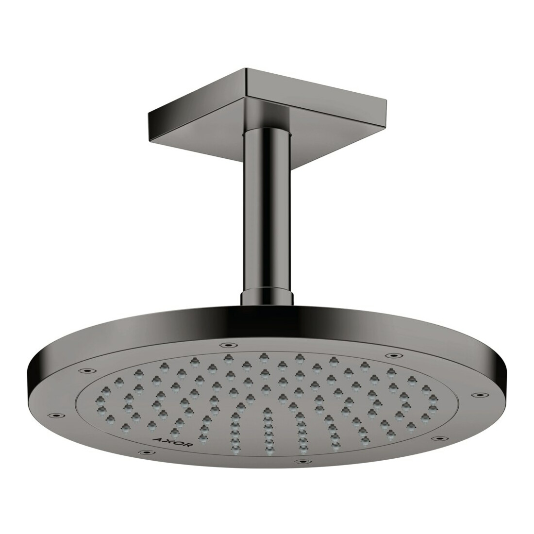 hansgrohe Deckenanschluss 100mm, polished black chrome, eckig