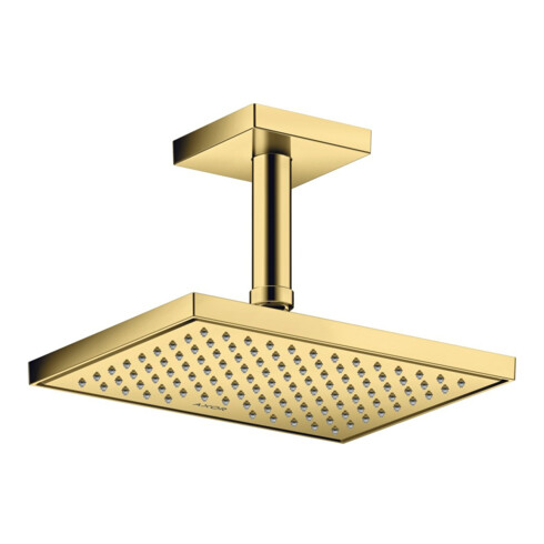 hansgrohe Deckenanschluss 100mm, polished gold optic, eckig