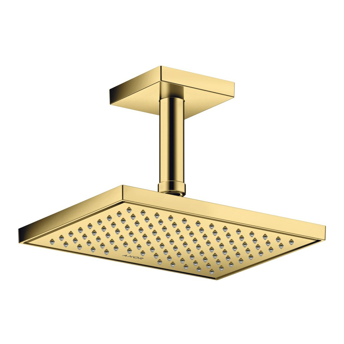 hansgrohe Deckenanschluss 100mm, polished gold optic, eckig