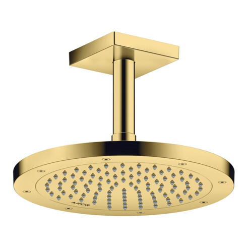 hansgrohe Deckenanschluss 100mm, polished gold optic, eckig