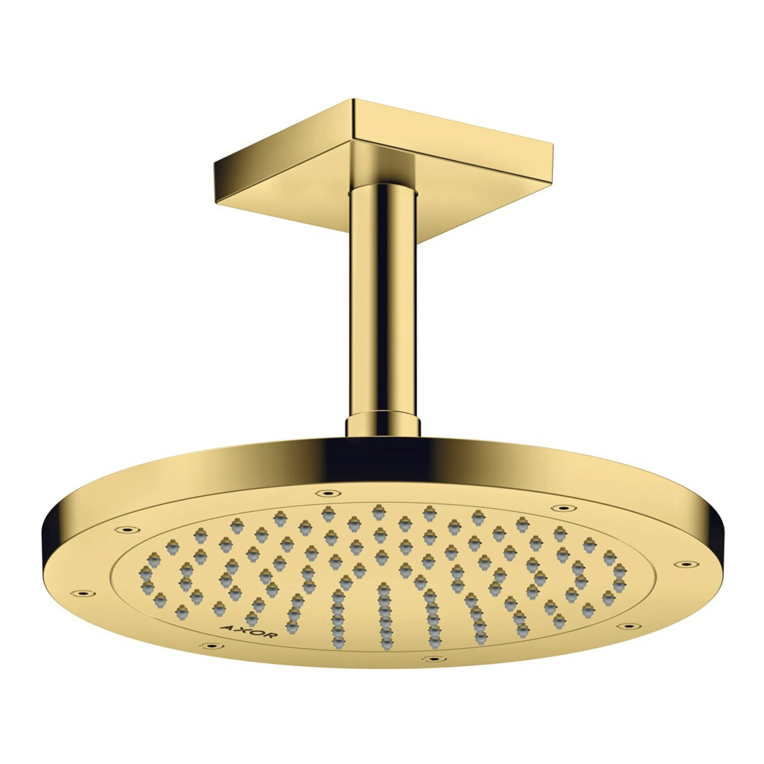 hansgrohe Deckenanschluss 100mm, polished gold optic, eckig