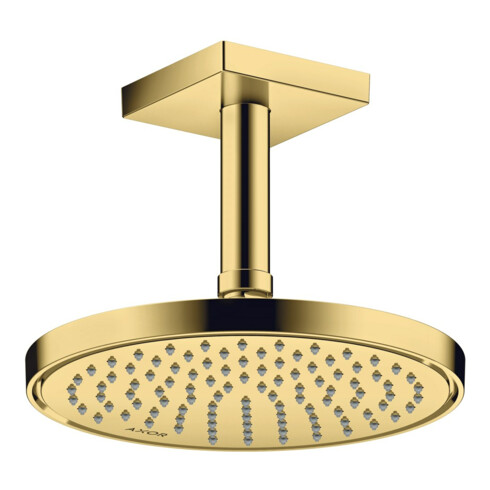 hansgrohe Deckenanschluss 100mm, polished gold optic, eckig