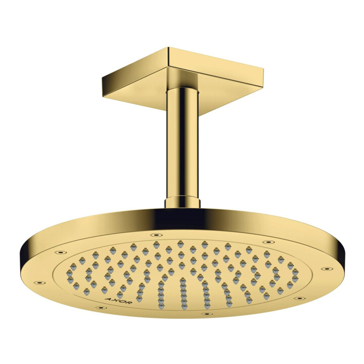 hansgrohe Deckenanschluss 100mm, polished gold optic, eckig