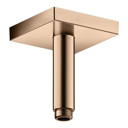 hansgrohe Deckenanschluss 100mm, polished red gold, eckig