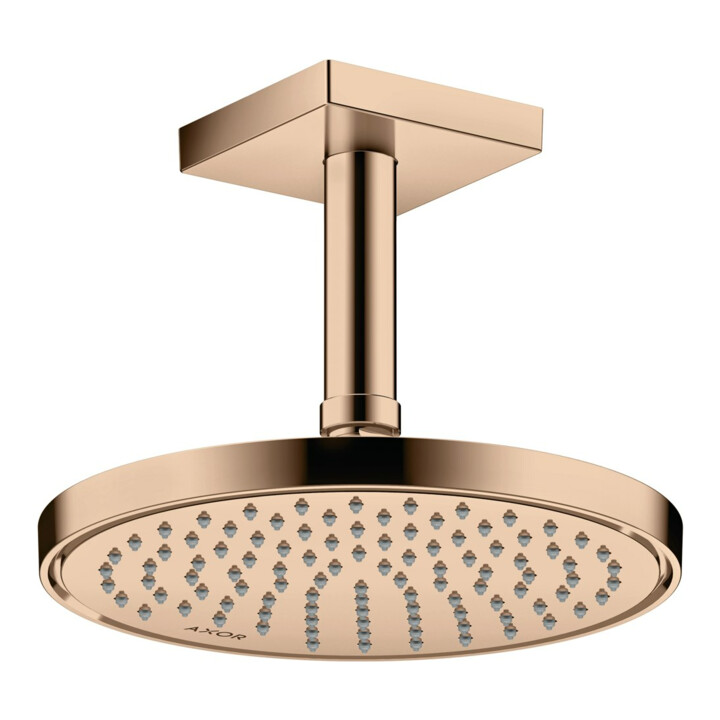 hansgrohe Deckenanschluss 100mm, polished red gold, eckig
