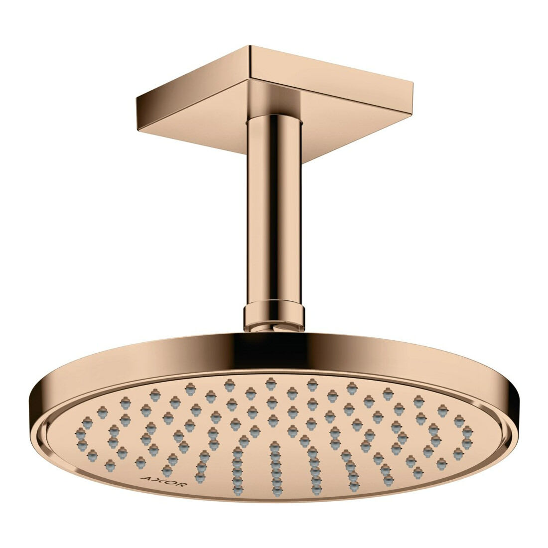 hansgrohe Deckenanschluss 100mm, polished red gold, eckig