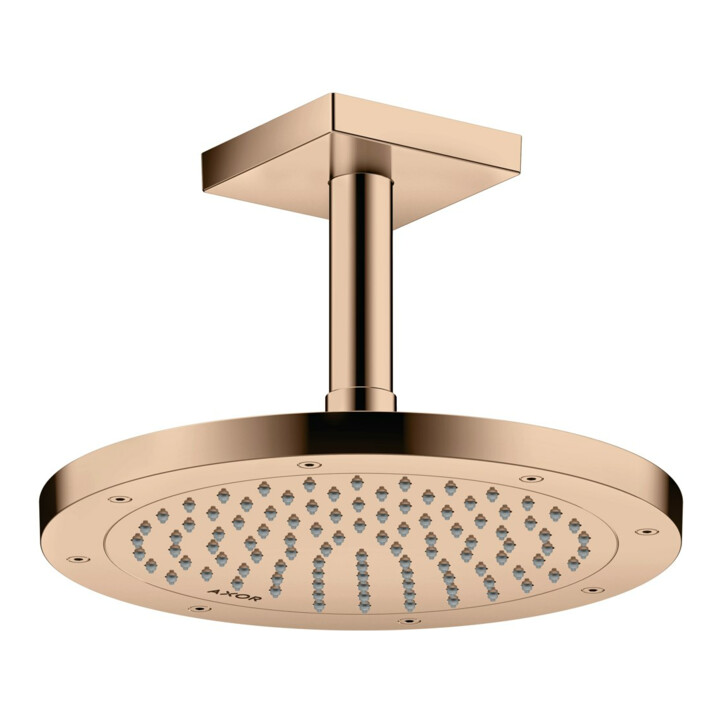 hansgrohe Deckenanschluss 100mm, polished red gold, eckig