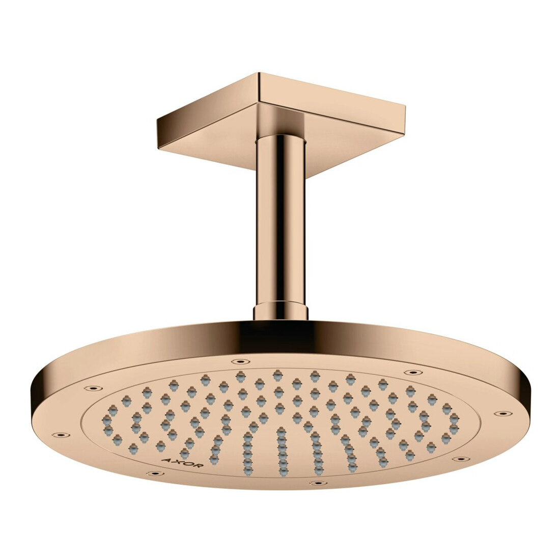hansgrohe Deckenanschluss 100mm, polished red gold, eckig