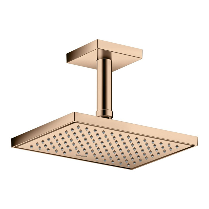 hansgrohe Deckenanschluss 100mm, polished red gold, eckig