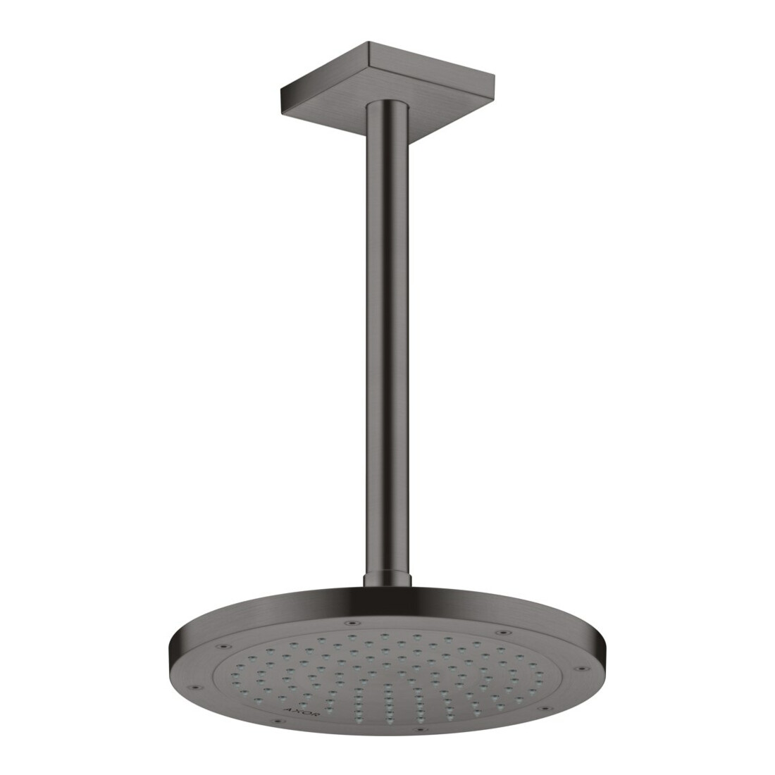 hansgrohe Deckenanschluss 300mm, brushed black chrome, eckig