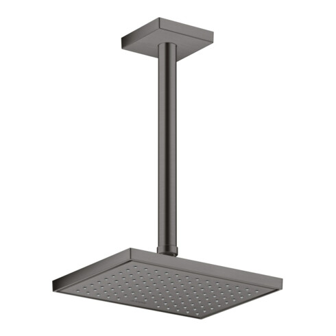 hansgrohe Deckenanschluss 300mm, brushed black chrome, eckig