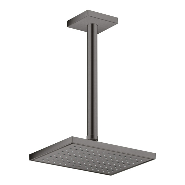 hansgrohe Deckenanschluss 300mm, brushed black chrome, eckig