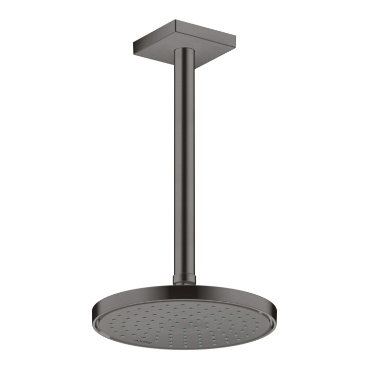 hansgrohe Deckenanschluss 300mm, brushed black chrome, eckig