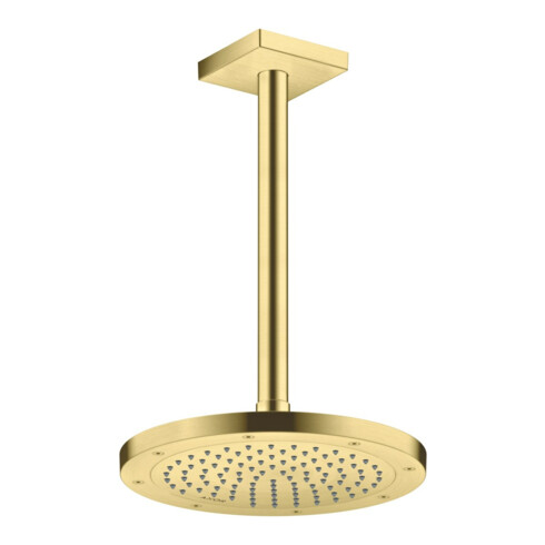 hansgrohe Deckenanschluss 300mm, brushed brass, eckig