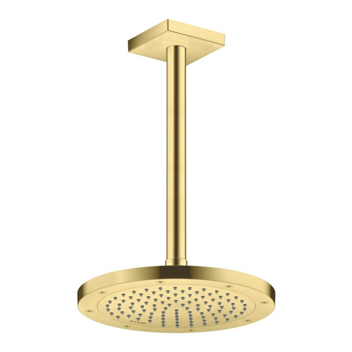 hansgrohe Deckenanschluss 300mm, brushed brass, eckig