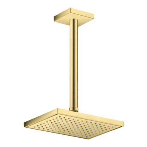 hansgrohe Deckenanschluss 300mm, brushed brass, eckig