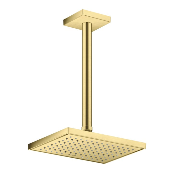 hansgrohe Deckenanschluss 300mm, brushed brass, eckig