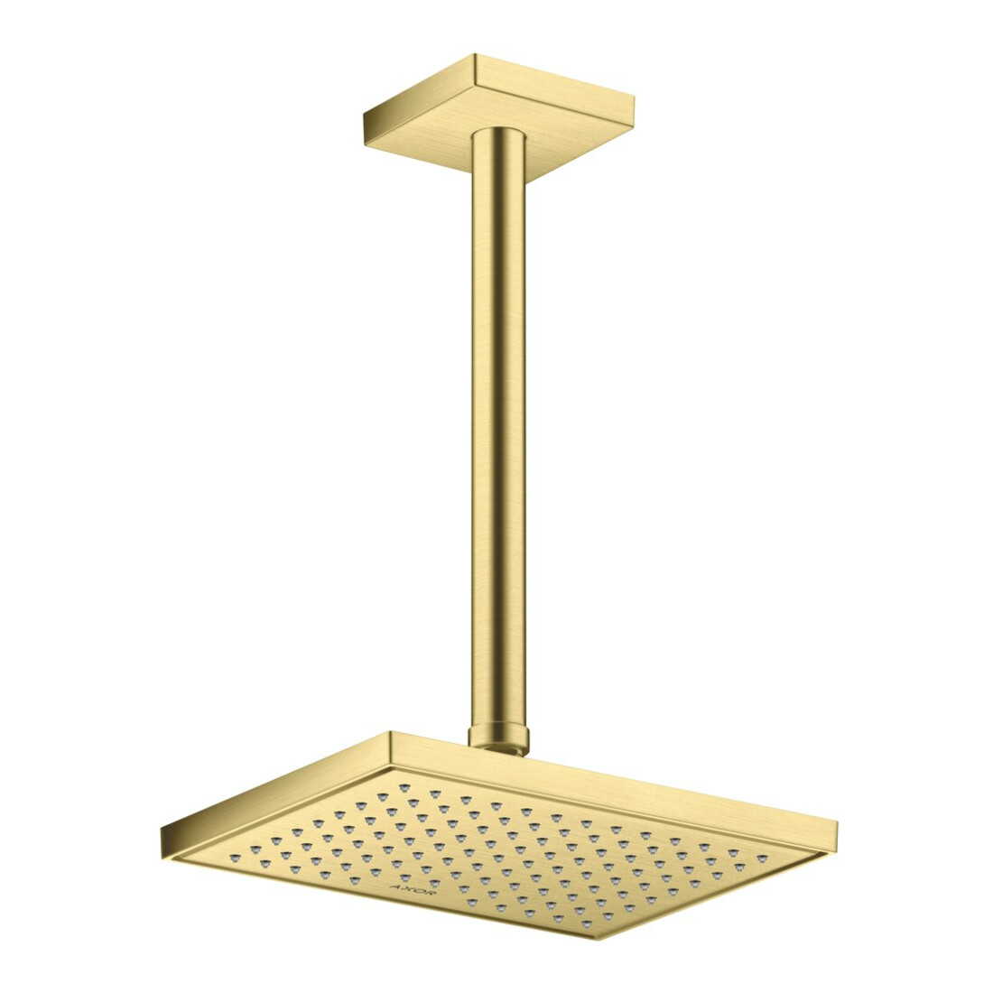 hansgrohe Deckenanschluss 300mm, brushed brass, eckig