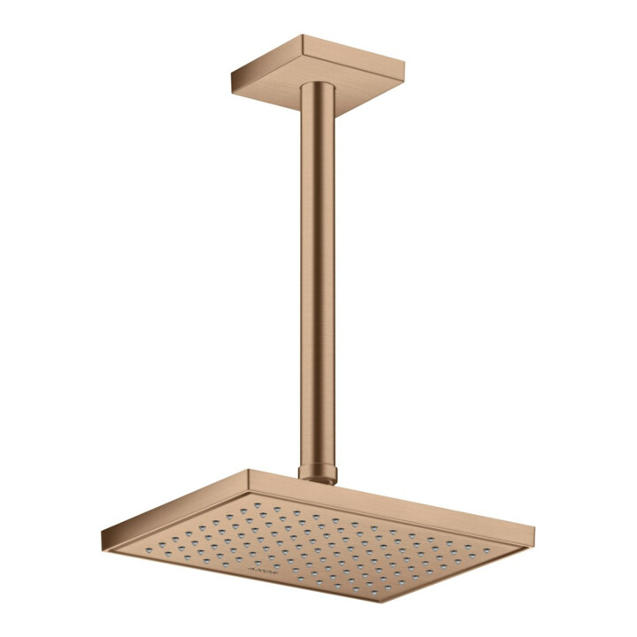 hansgrohe Deckenanschluss 300mm, brushed red gold, eckig