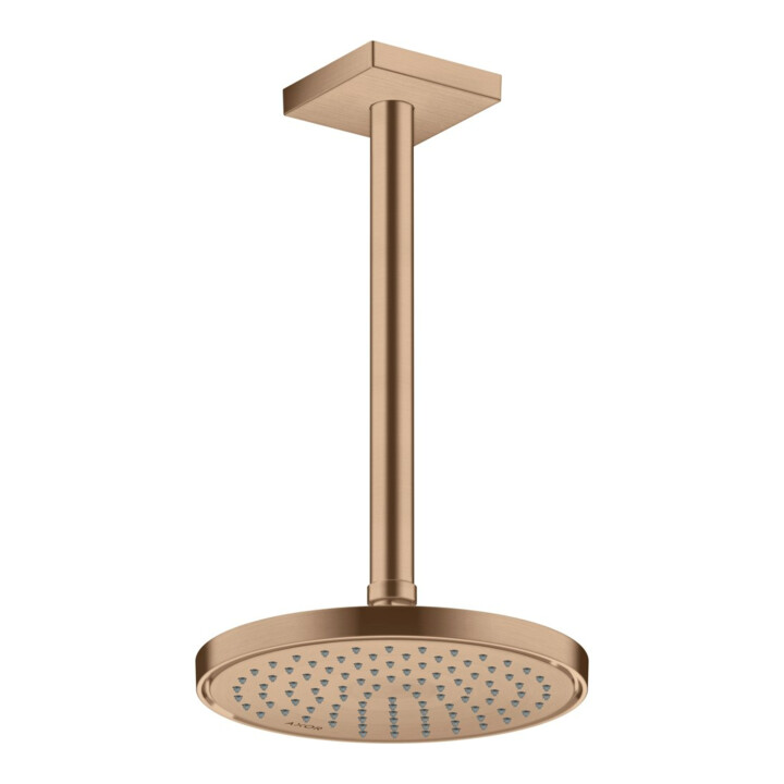hansgrohe Deckenanschluss 300mm, brushed red gold, eckig