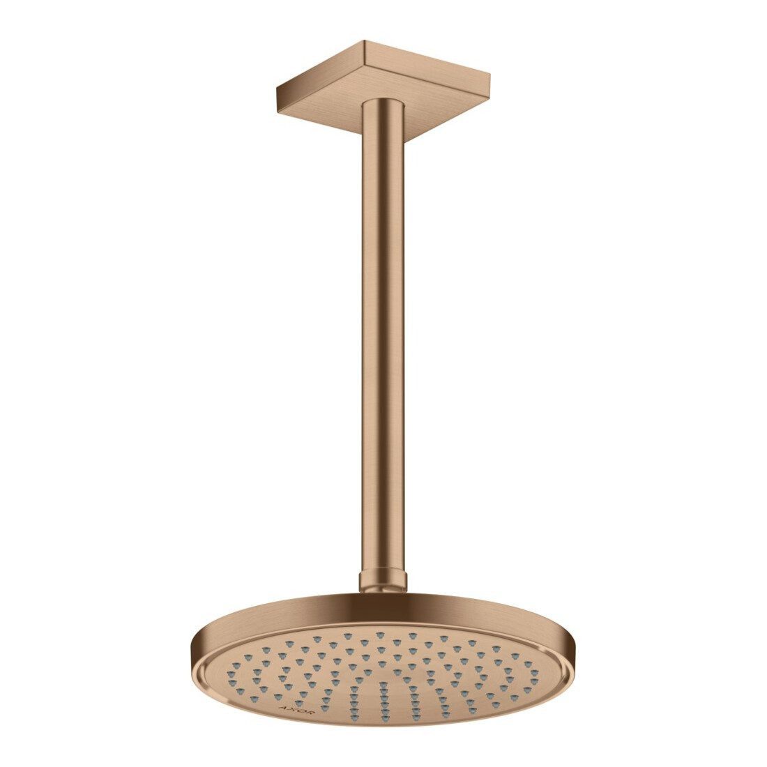 hansgrohe Deckenanschluss 300mm, brushed red gold, eckig