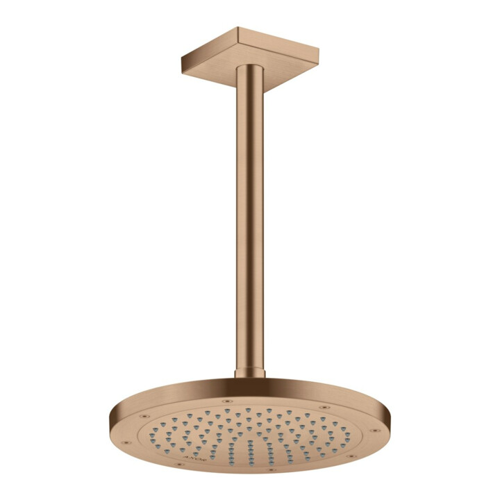 hansgrohe Deckenanschluss 300mm, brushed red gold, eckig