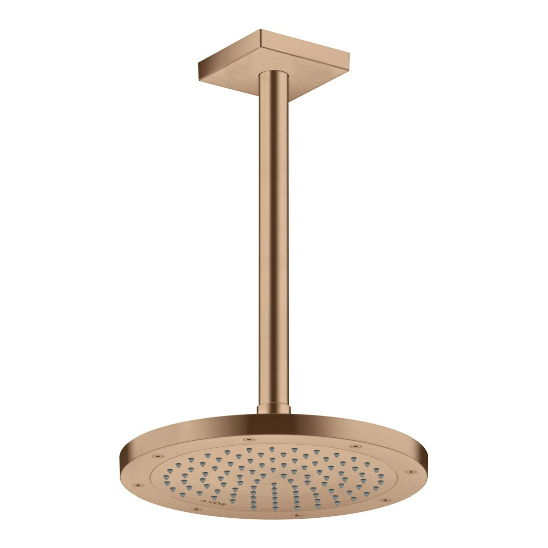 hansgrohe Deckenanschluss 300mm, brushed red gold, eckig
